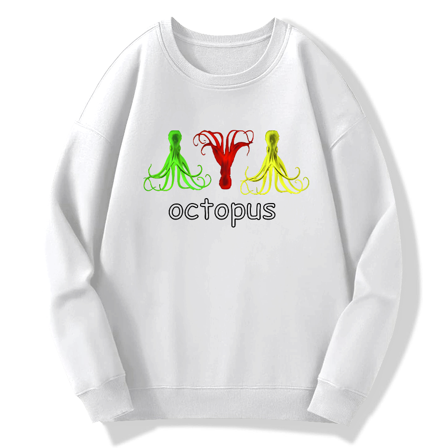 octopus Cotton Pullover Sweatshirt