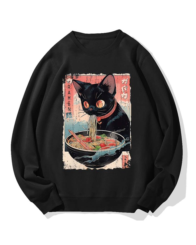 Ramen Cat Cotton Sweatshirt