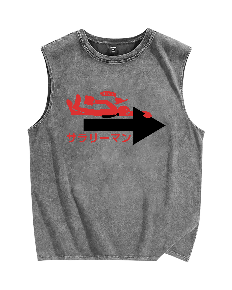 Salaryman Vintage Distressed Washed Tank Top