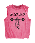 Hell Won't Take Me Vintage Distressed Washed Tank Top