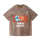 Okinawa Wave Vintage Wash Japanese Design T-Shirt