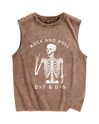 Rock & Roll Vintage Distressed Washed Tank Top