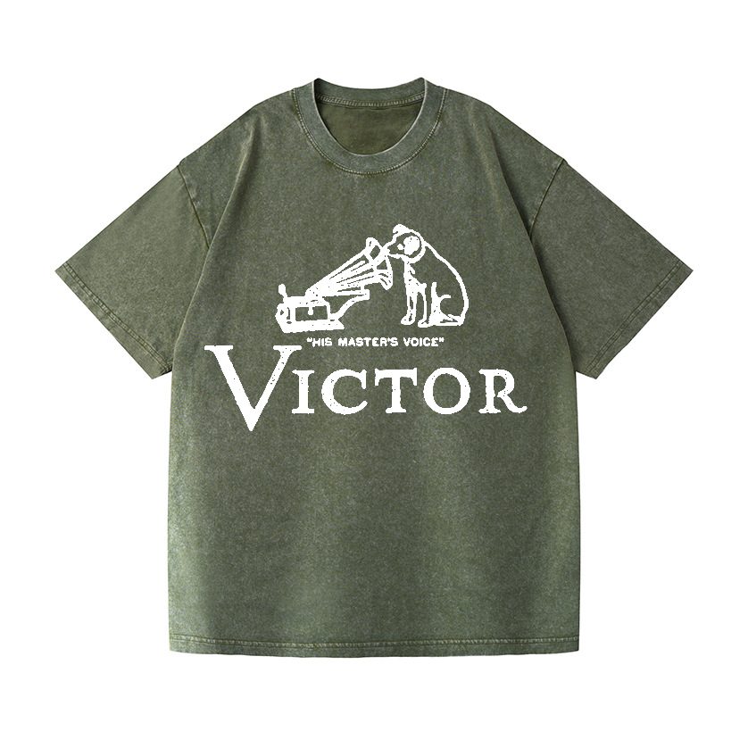 JVC Victor Dog Vintage Wash Japanese Design T-Shirt