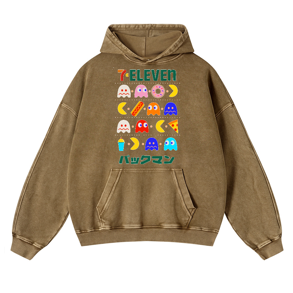 Pacman Vintage Washed Thick Cotton Hoodie
