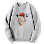 Lamian Noodles and Cat Art Cotton Pullover Sweatshirt