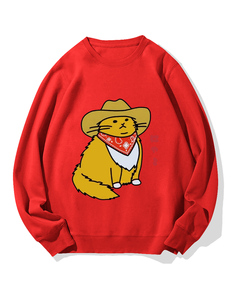 Cowboy cat Cotton Sweatshirt