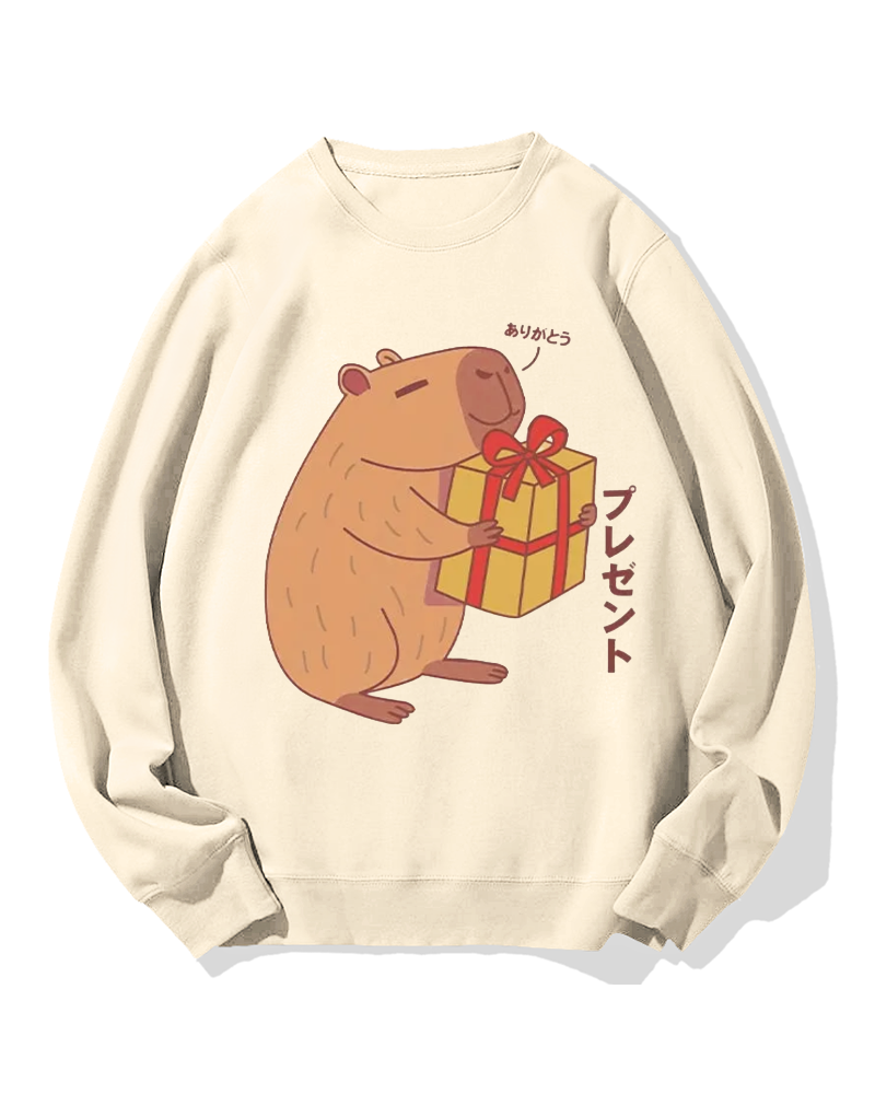 A present for Capybara Cotton Sweatshirt