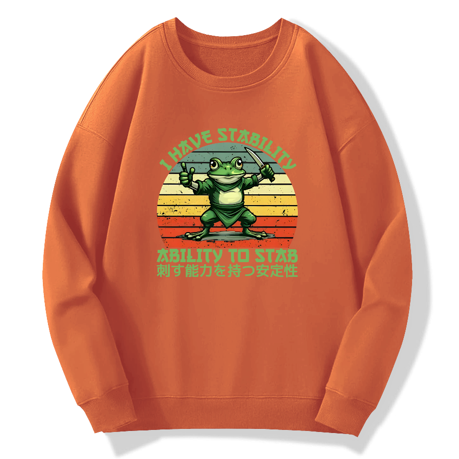 Mentally stable assassin frog with puncture ability Cotton Pullover Sweatshirt