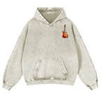 Guitars Vintage Washed Cotton Back Art Hoodie