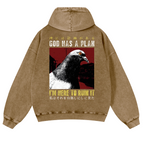 Pigeon Vintage Washed Cotton Back Art Hoodie