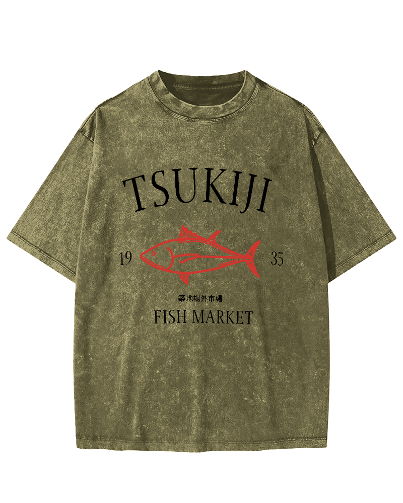 Japan's Tsukiji Off Market Vintage Washed T-shirt