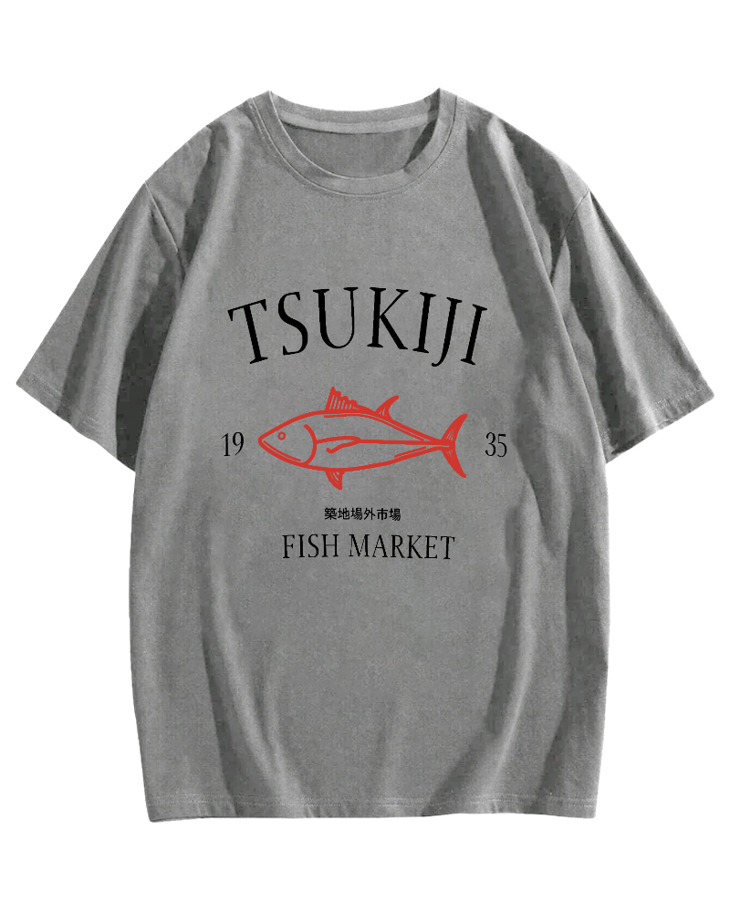 Japan's Tsukiji Off Market Cotton casual T-shirt