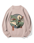 Japanese Dinosaur Warrior Cotton Sweatshirt