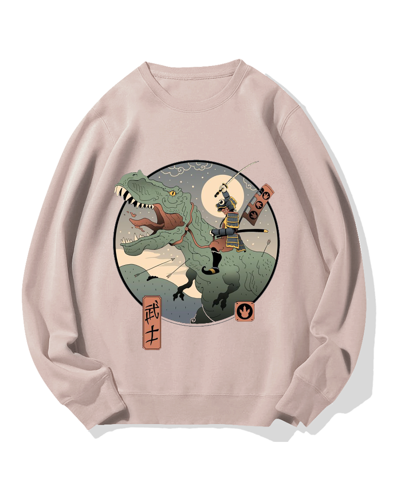 Japanese Dinosaur Warrior Cotton Sweatshirt