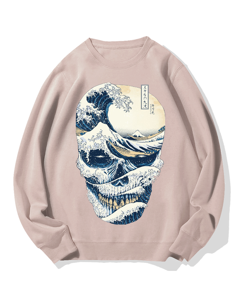 Wave Skeleton Cotton Sweatshirt