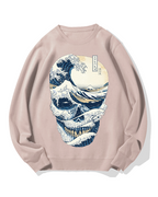 Wave Skeleton Cotton Sweatshirt