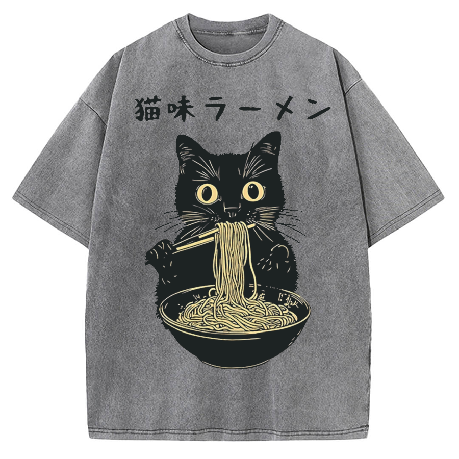 Kitten Ramen Vintage Washed T-shirt