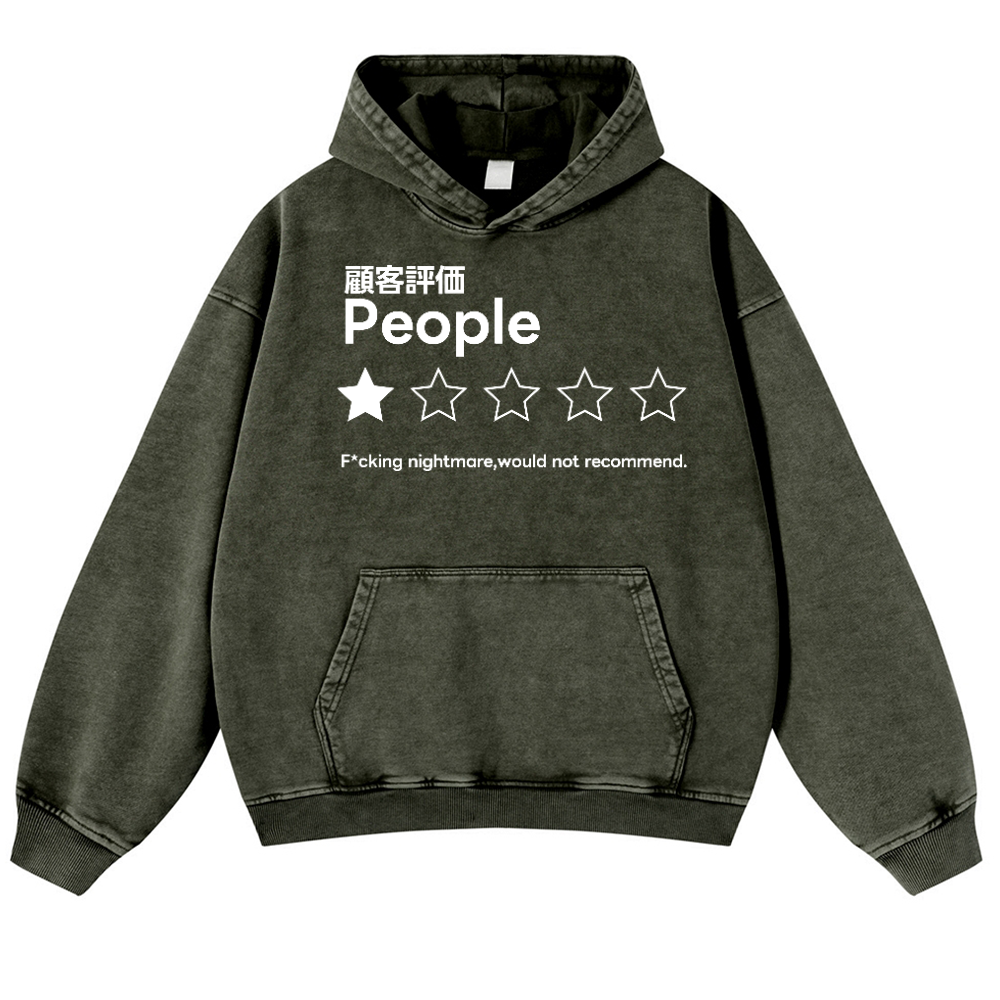 People Vintage Washed Thick Cotton Hoodie