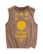 Japan Passport Vintage Distressed Washed Tank Top