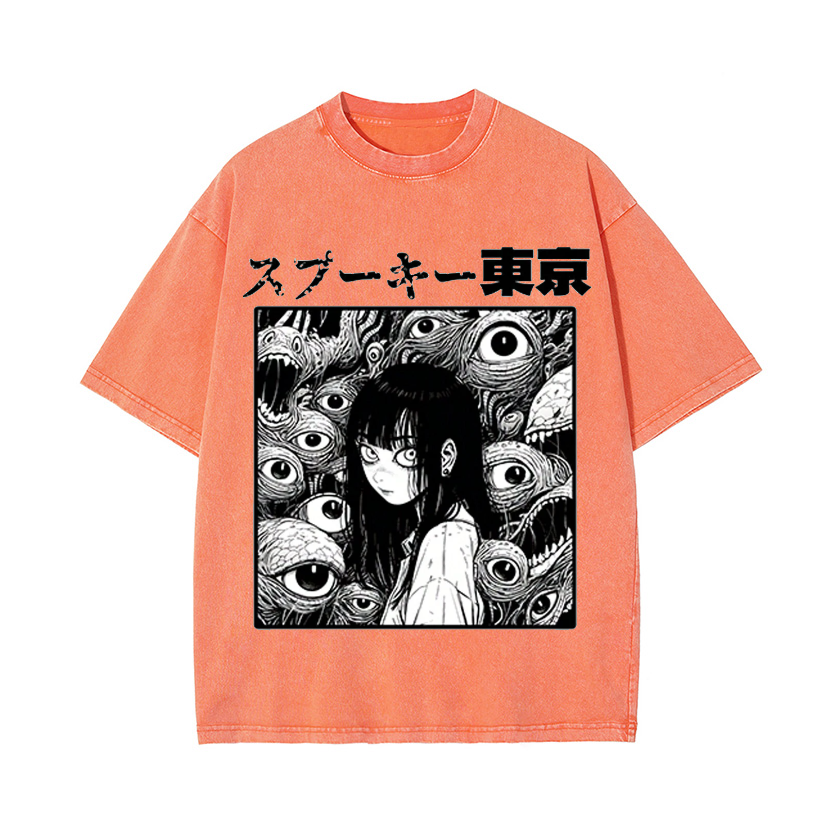 Horror manga Vintage Wash Japanese Design T-Shirt