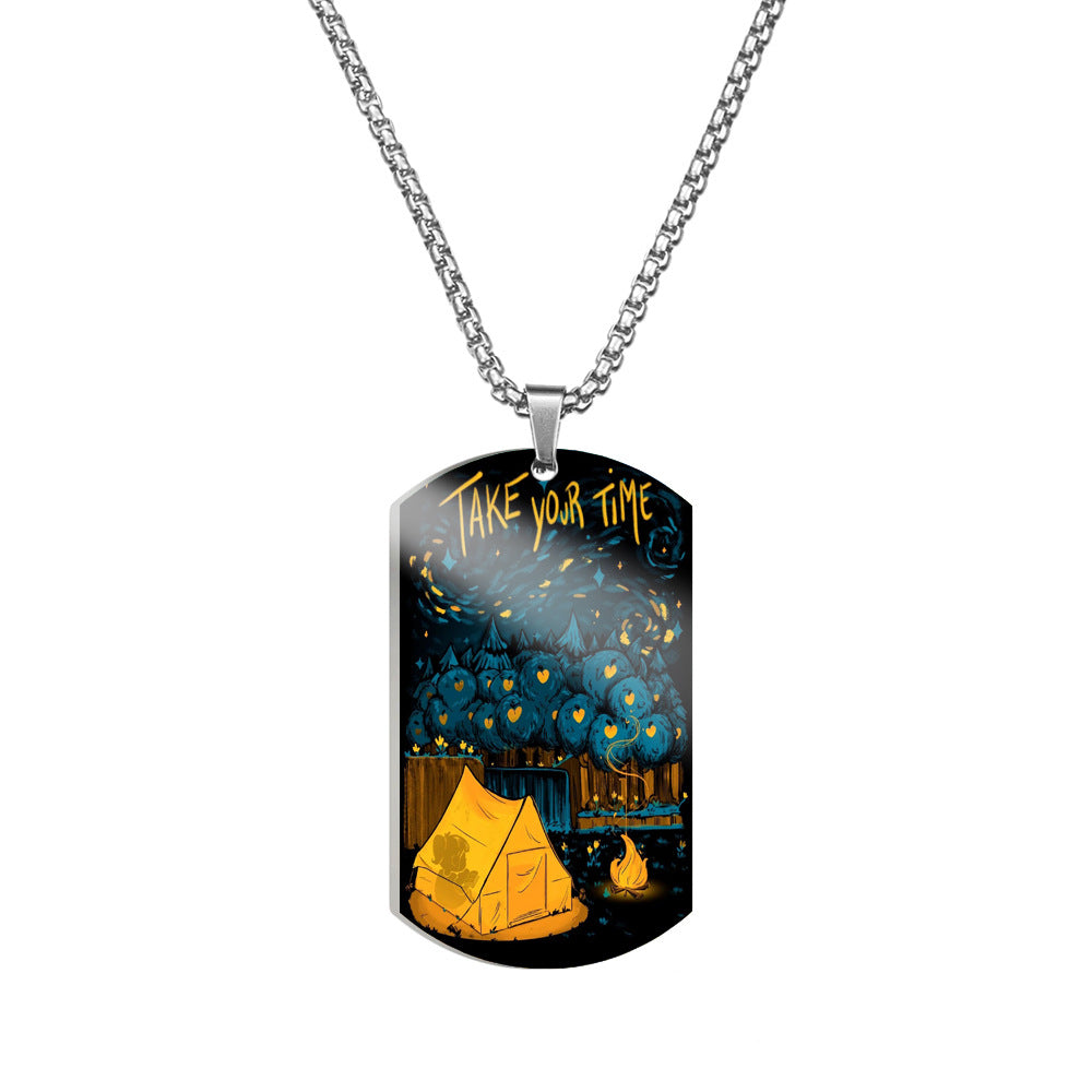 Van Gogh Art Stainless Steel Dog Tag Necklace