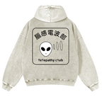 Telepathy Club Vintage Washed Cotton Back Art Hoodie