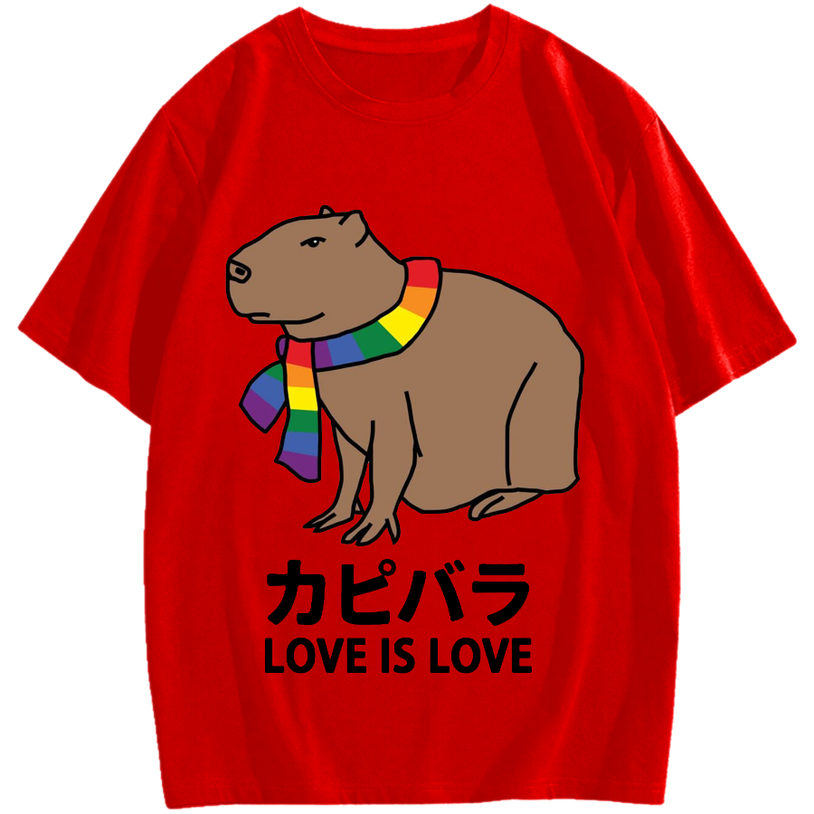 Capybara With Love Cotton casual T-shirt