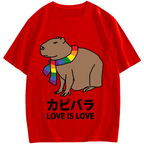 Capybara With Love Cotton casual T-shirt
