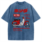 C70 Retro Motorcycle Vintage Washed T-shirt
