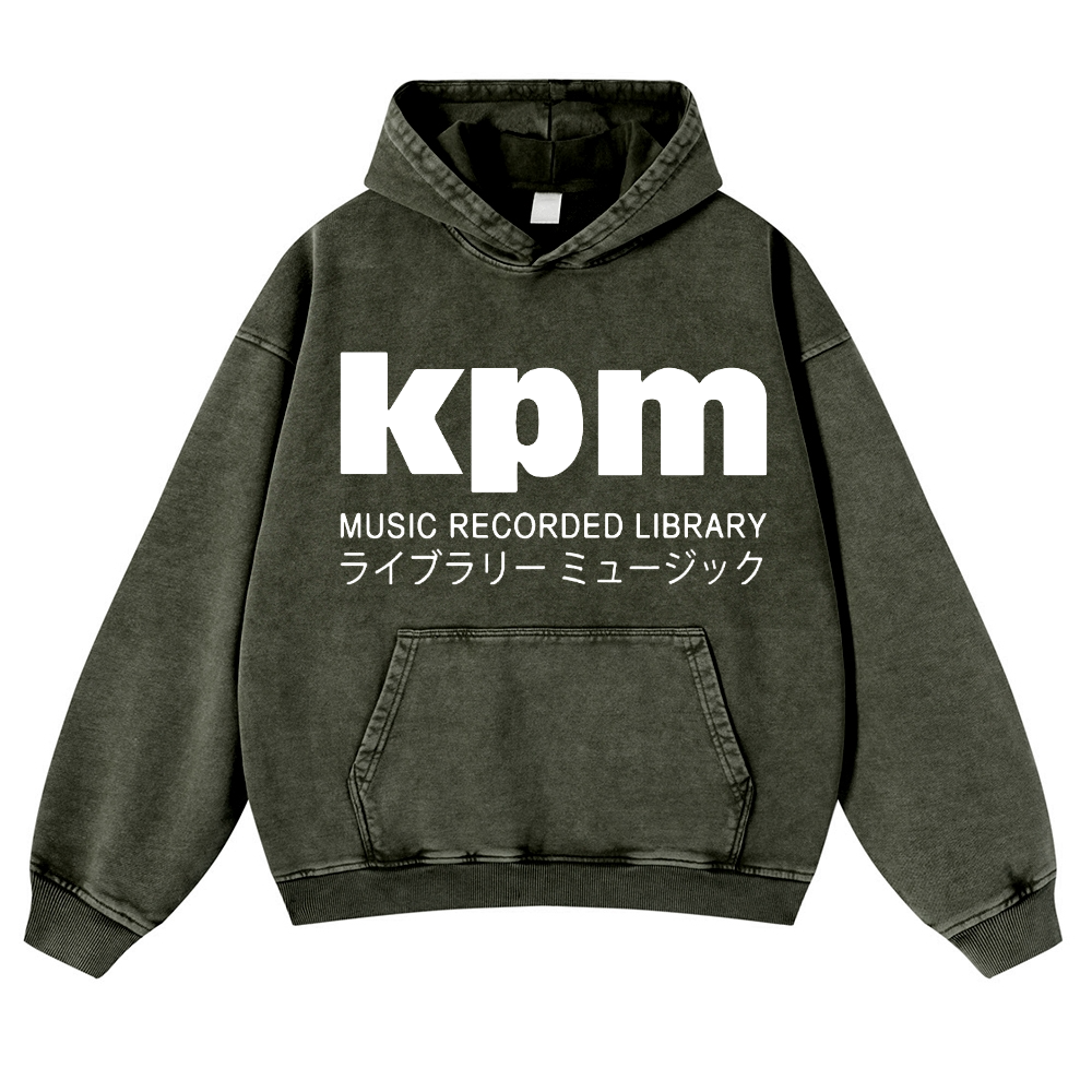 KPM Music Recorded Library Vintage Washed Thick Cotton Hoodie