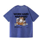 Cat Vintage Wash Japanese Design Back Art T-Shirt