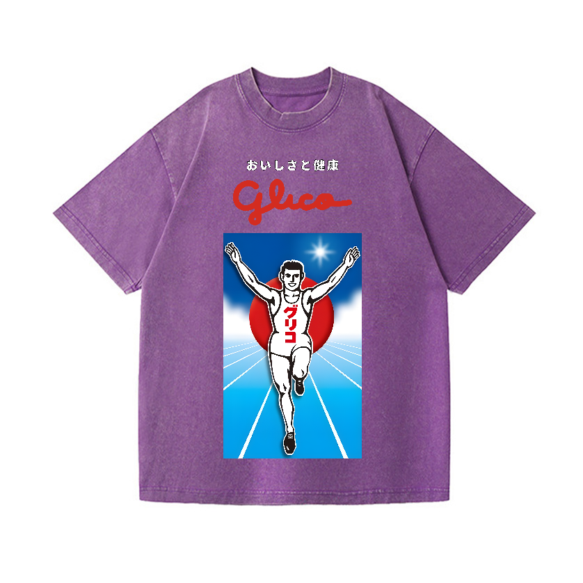 Osaka Dotonbori Glico Running Man Vintage Wash Japanese Design T-Shirt