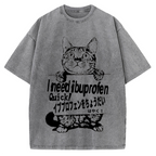 Ibuprofen Cat Vintage Washed T-shirt