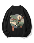 Japanese Dinosaur Warrior Cotton Sweatshirt