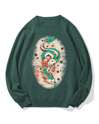 Japanese White Dragon Cotton Sweatshirt