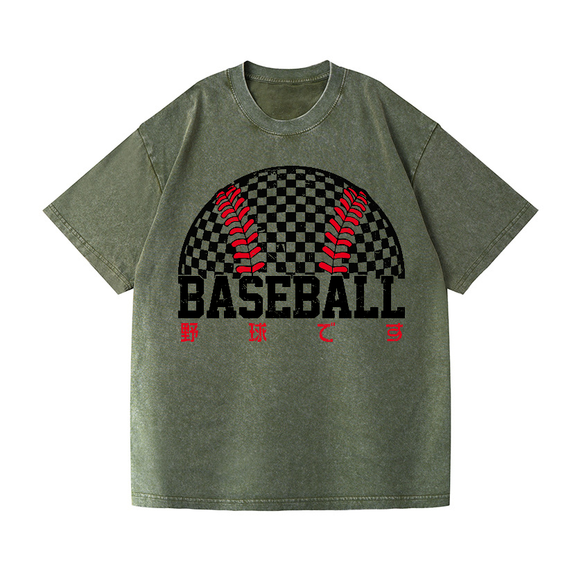 Baseball Vintage Wash Japanese Design T-Shirt