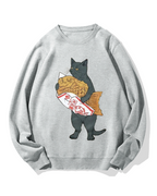 Cat holding taiyaki Cotton Sweatshirt