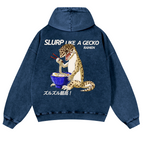 Gecko Vintage Washed Cotton Back Art Hoodie