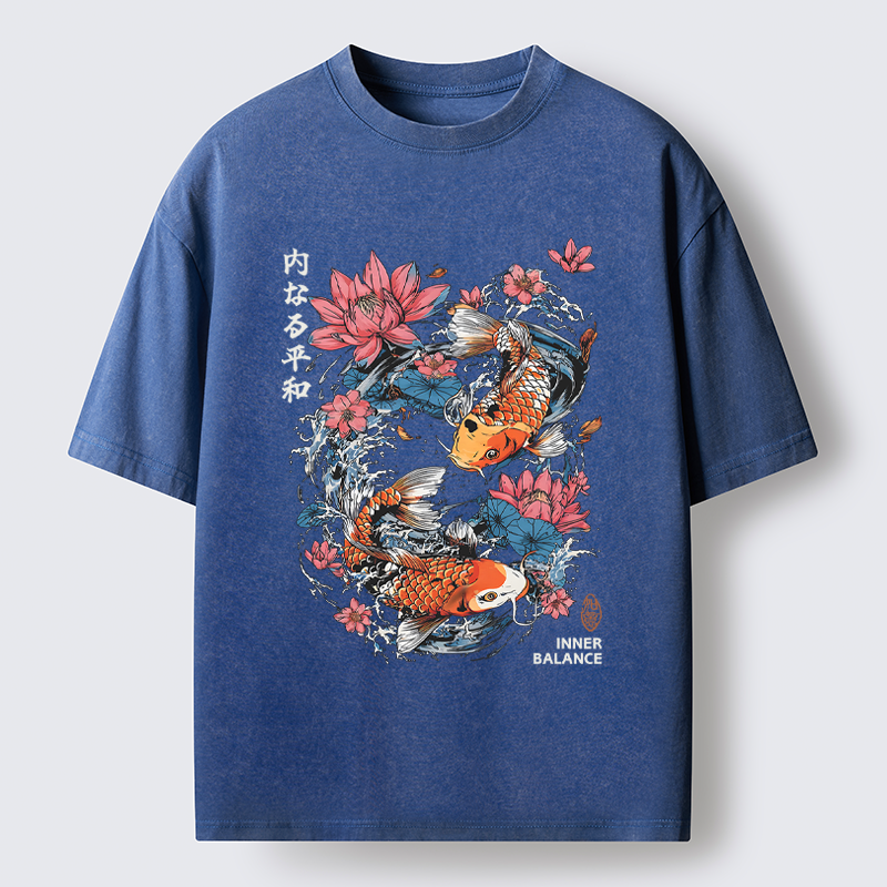 Unisex Koi Serenity Washed T-Shirt
