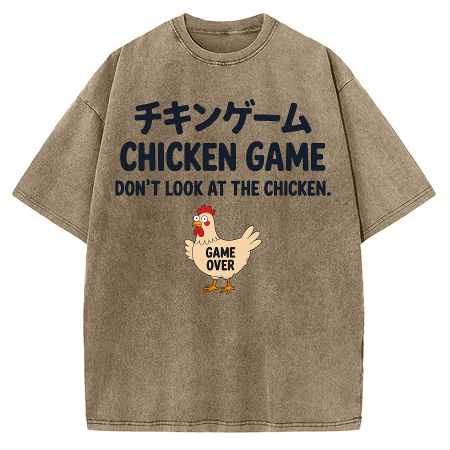 Chicken Game Funny Vintage Washed T-shirt