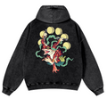 Frog Vintage Washed Cotton Back Art Hoodie