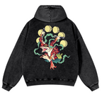 Frog Vintage Washed Cotton Back Art Hoodie
