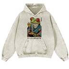 Frog Ramen Vintage Washed Thick Cotton Hoodie