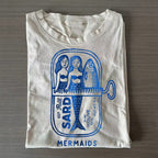 Unisex Classic Cotton Mermaid Can Printed Folded T-shirt