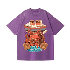 Ramen Octopus Vintage Wash Japanese Design T-Shirt