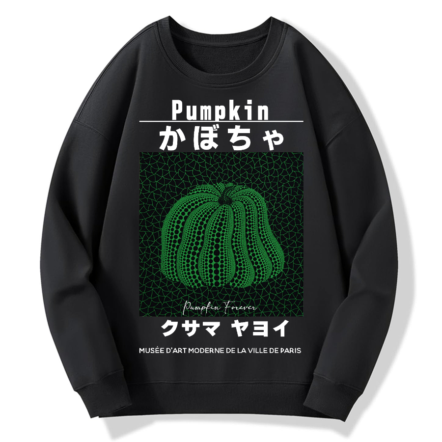 Japanese Green Punpkin Geek Cotton Sweatshirt