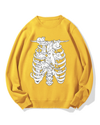 Cat & Skeleton Cotton Sweatshirt