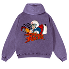 Speed Racer Vintage Washed Cotton Back Art Hoodie