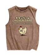 Chicken Game Vintage Distressed Washed Tank Top