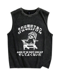 Bad Condition Raccoon Vintage Distressed Washed Tank Top